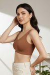 Zivame Double Layered Non Wired Full Coverage Bralette - Argan Oil — thumbnail 4